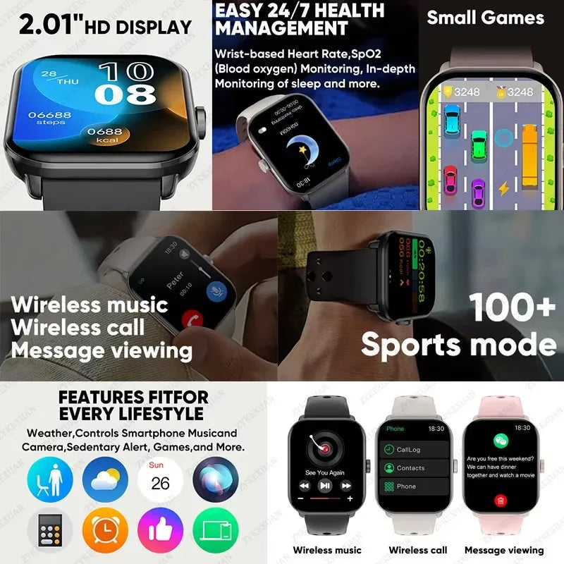 2.01" HD Smartwatch Bluetooth Call IP67